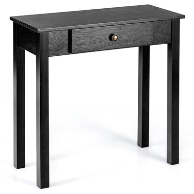 Small Space Console Table with Drawer for Living Room Bathroom Hallway-Black - Relaxacare