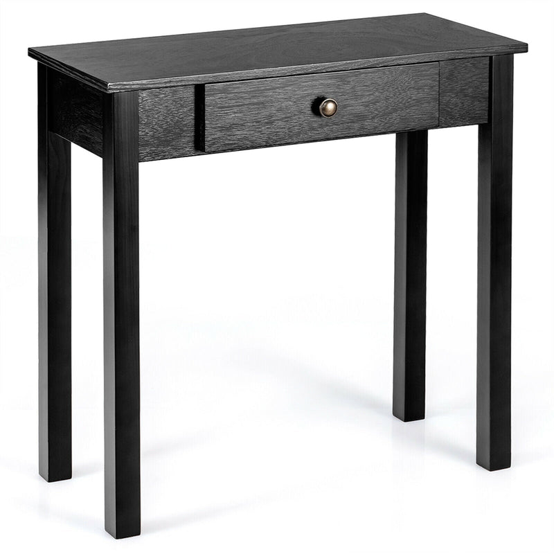 Small Space Console Table with Drawer for Living Room Bathroom Hallway-Black - Relaxacare