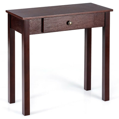 Small Space Console Table with Drawer for Living Room Bathroom Hallway-Dark Brown - Relaxacare
