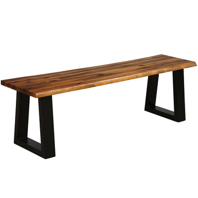 Solid Acacia Wood Patio Bench Dining Bench Seating Chair - Relaxacare