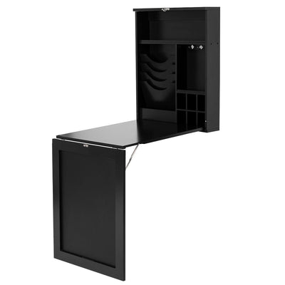 Space Saver Convertible Wall Mounted Desk-Black - Relaxacare