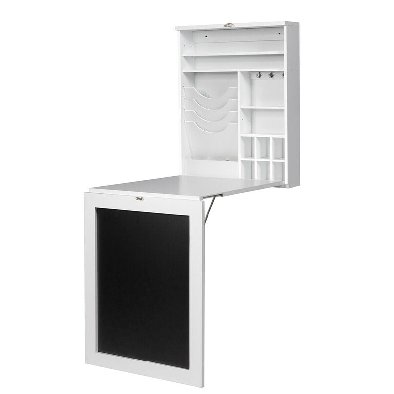 Space Saver Convertible Wall Mounted Desk-White - Relaxacare