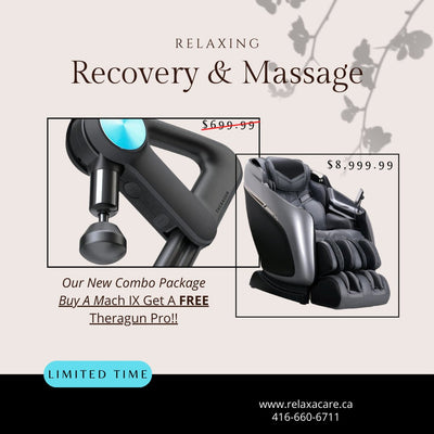 SPECIAL COMBO OFFER-Buy a Brookstone Mach 9 BK-750 Massage Chair And Get A FREE Theragun PRO ($5,000 Savings) - Relaxacare