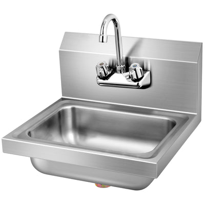 Stainless Steel Sink Wall Mount Hand Washing Sink with Faucet and Back Splash - Relaxacare