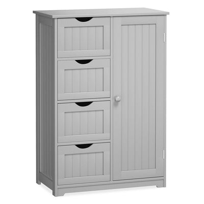 Standing Indoor Wooden Cabinet with 4 Drawers-Gray - Relaxacare