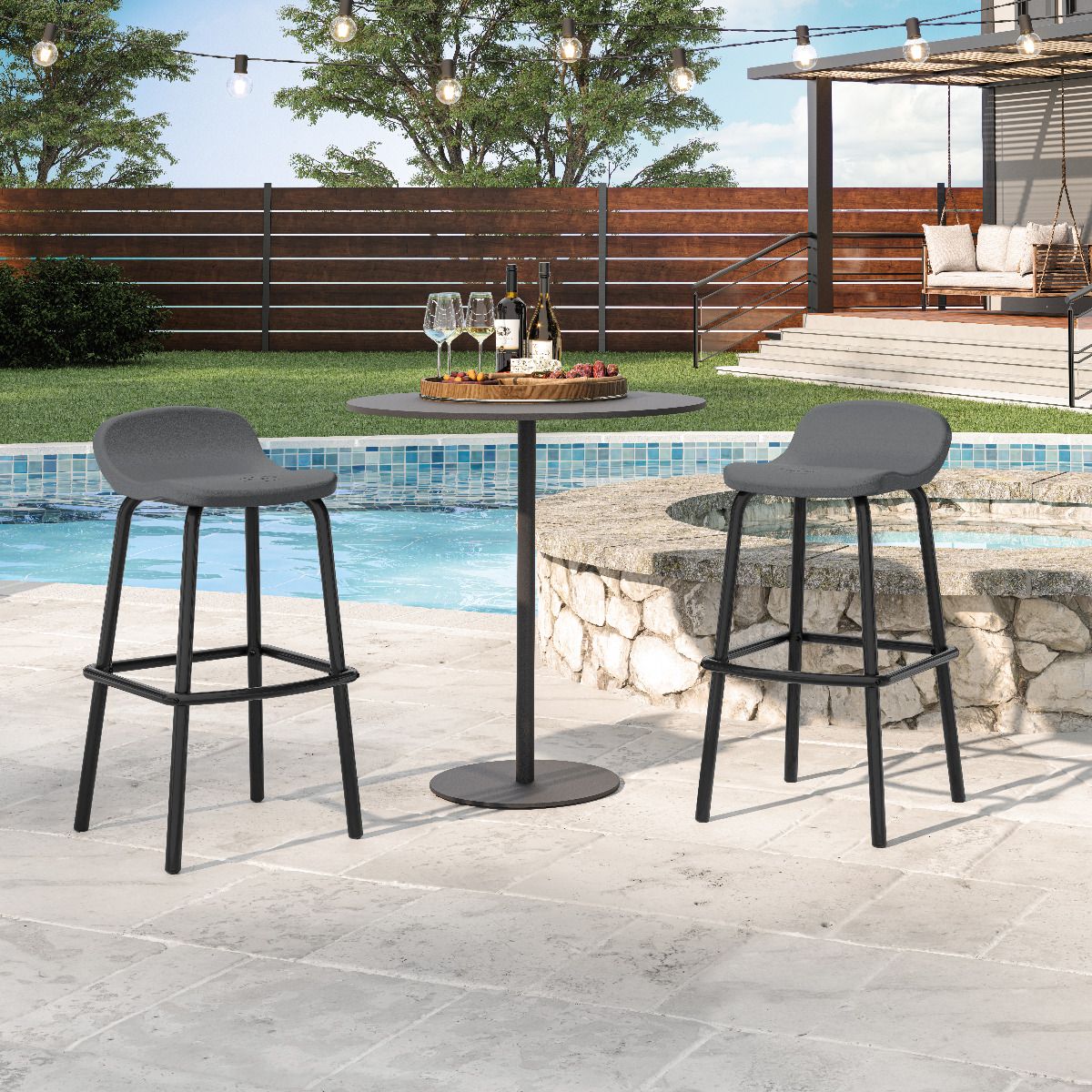 SunCast-Outdoor Bar Stools - Cool Gray