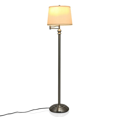 Swing Arm LED Floor Lamp with Hanging Fabric Shade - Relaxacare