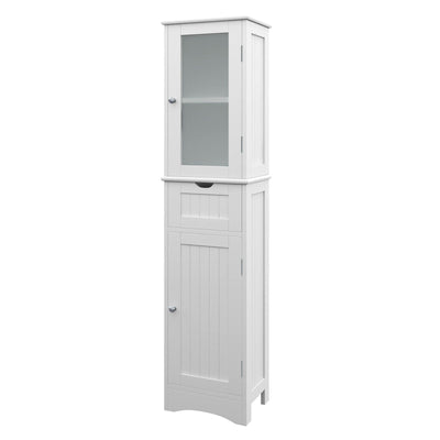 Tall Floor Storage Cabinet with 2 Doors and 1 Drawer for Bathroom - Relaxacare