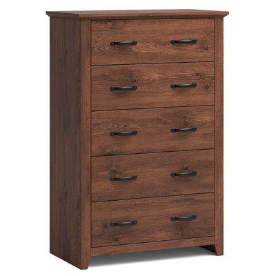 Tall Storage Dresser with 5 Pull-out Drawers for Bedroom Living Room - Relaxacare