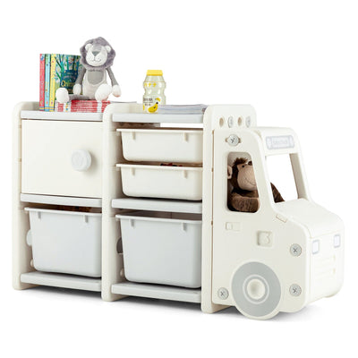 Toddler Truck Storage Organizer with Plastic Bins - Relaxacare