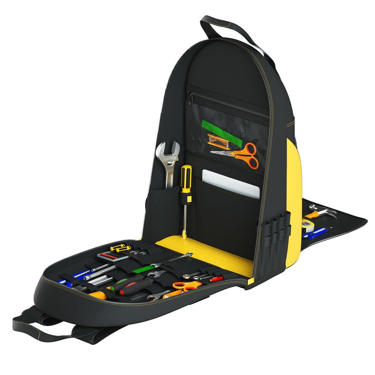 Tool Backpack Heavy Duty Jobsite Tool Bag 48 Pockets