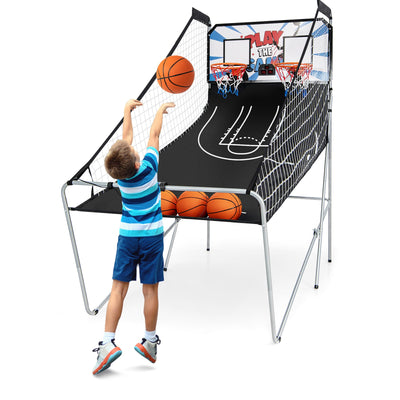 Top Seller-Foldable Dual Shot Basketball Arcade Game with Electronic Scoring System - Relaxacare