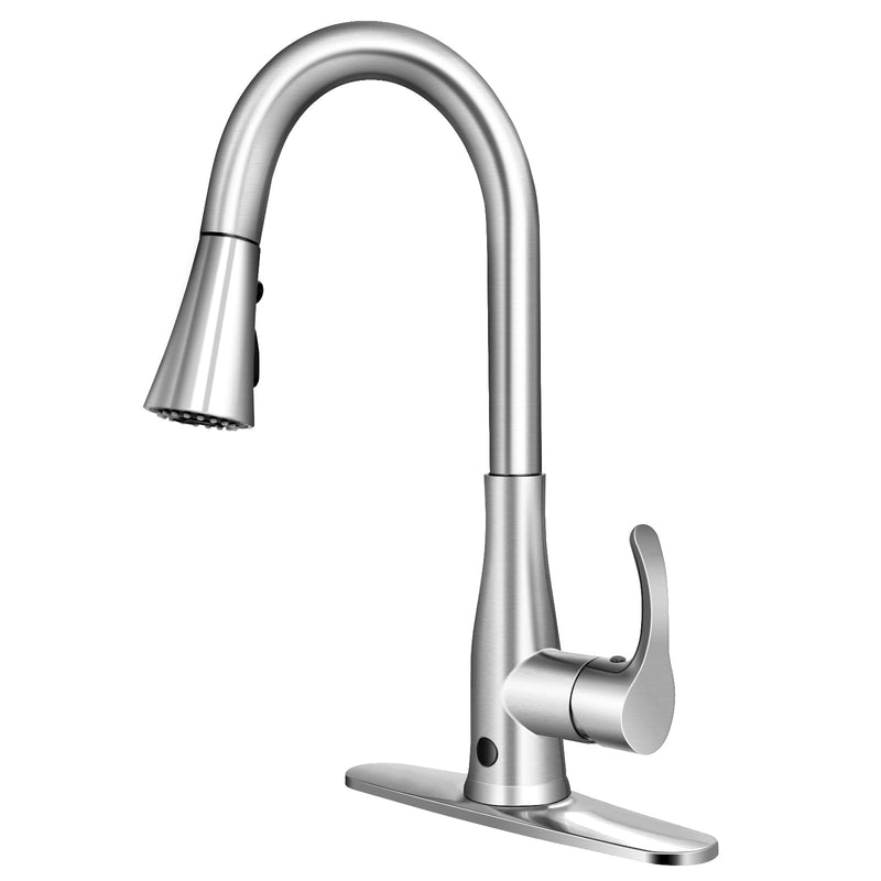 Touchless Kitchen Faucet with 360° Swivel Single Handle Sensor and 3 Mode Sprayer - Relaxacare