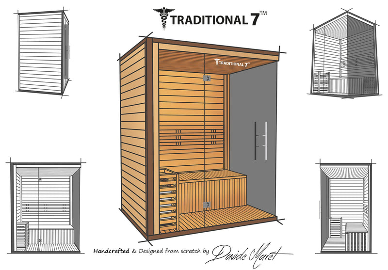 Traditional 7 Steam Sauna 4 person - Relaxacare