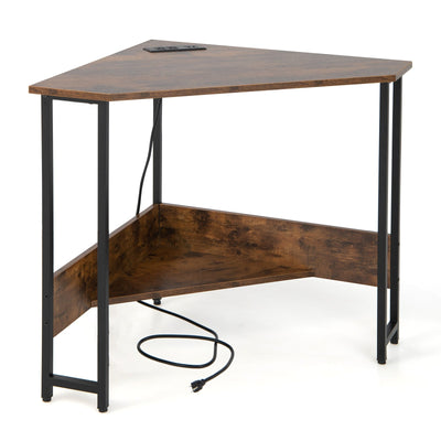 Triangle Computer Corner Desk with Charging Station - Relaxacare