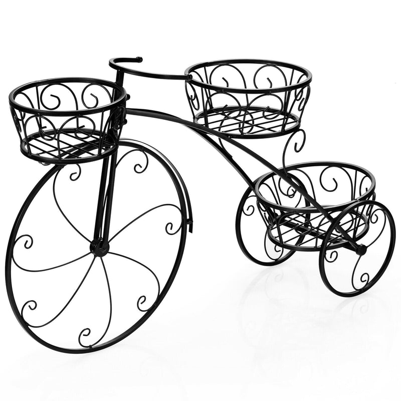 Tricycle Plant Stand Flower Pot Cart Holder in Parisian Style - Relaxacare