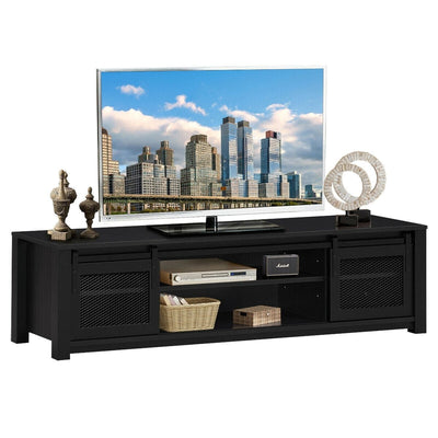 TV Stand Entertainment Center for TV's up to 65 Inch with Cable Management and Adjustable Shelf-Black - Relaxacare