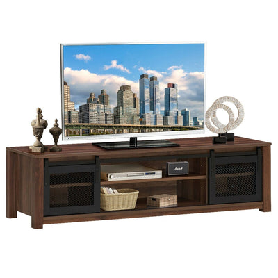 TV Stand Entertainment Center for TV's up to 65 Inch with Cable Management and Adjustable Shelf-Coffee - Relaxacare