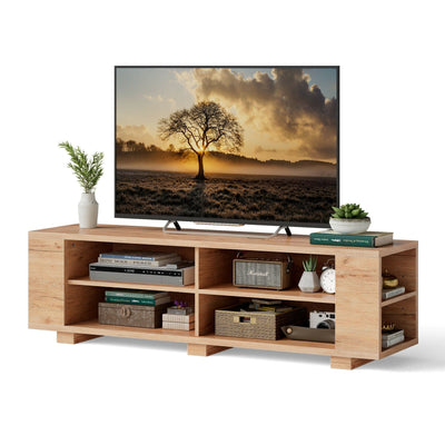 TV Stand Modern Wood Storage Console Entertainment Center-Natural - Relaxacare