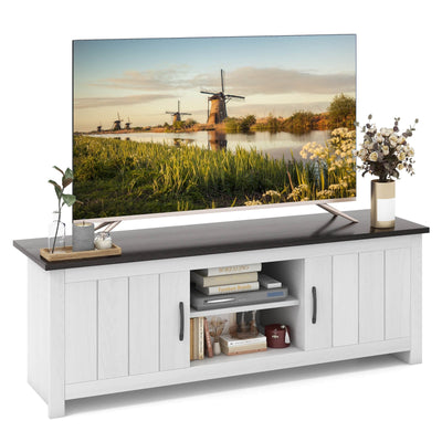 TV Stand with 2 Cabinets and Open Shelves for TVs up to 65 Inch - Relaxacare