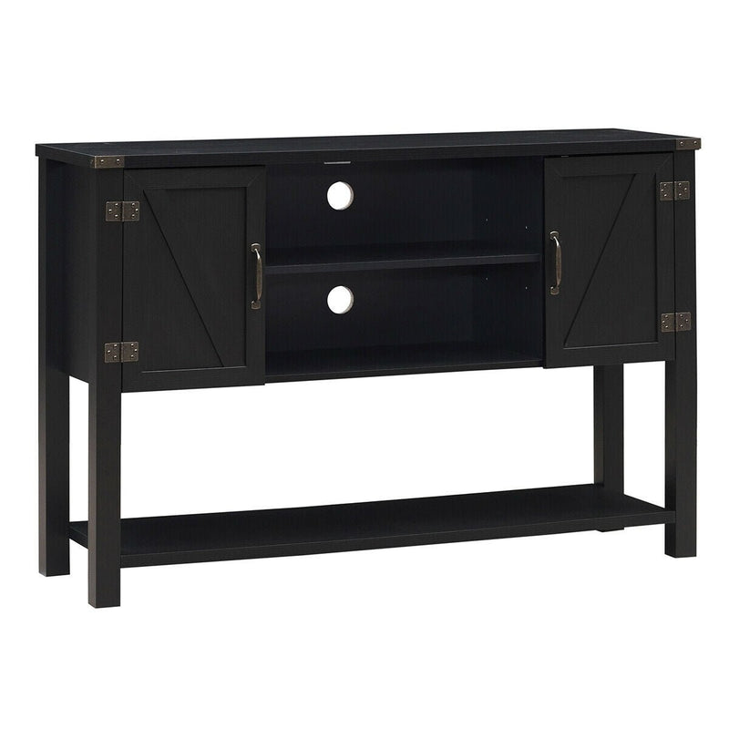 TV Storage Cabinets with Bottom Shelf-Black - Relaxacare