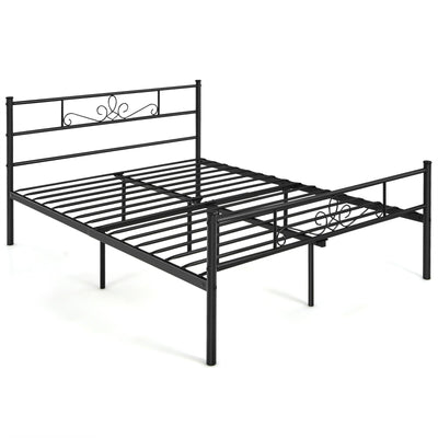 Twin/Full/Queen Size Metal Bed Frame with Headboard and Footboard-Full Size - Relaxacare