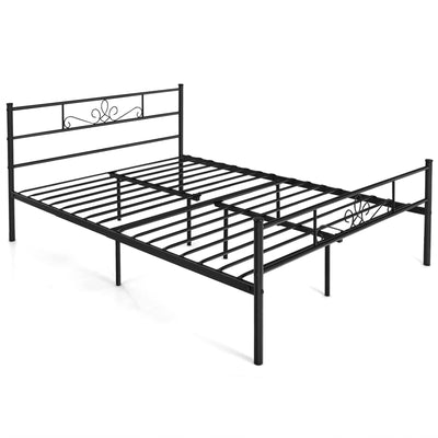 Twin/Full/Queen Size Metal Bed Frame with Headboard and Footboard-Queen Size - Relaxacare