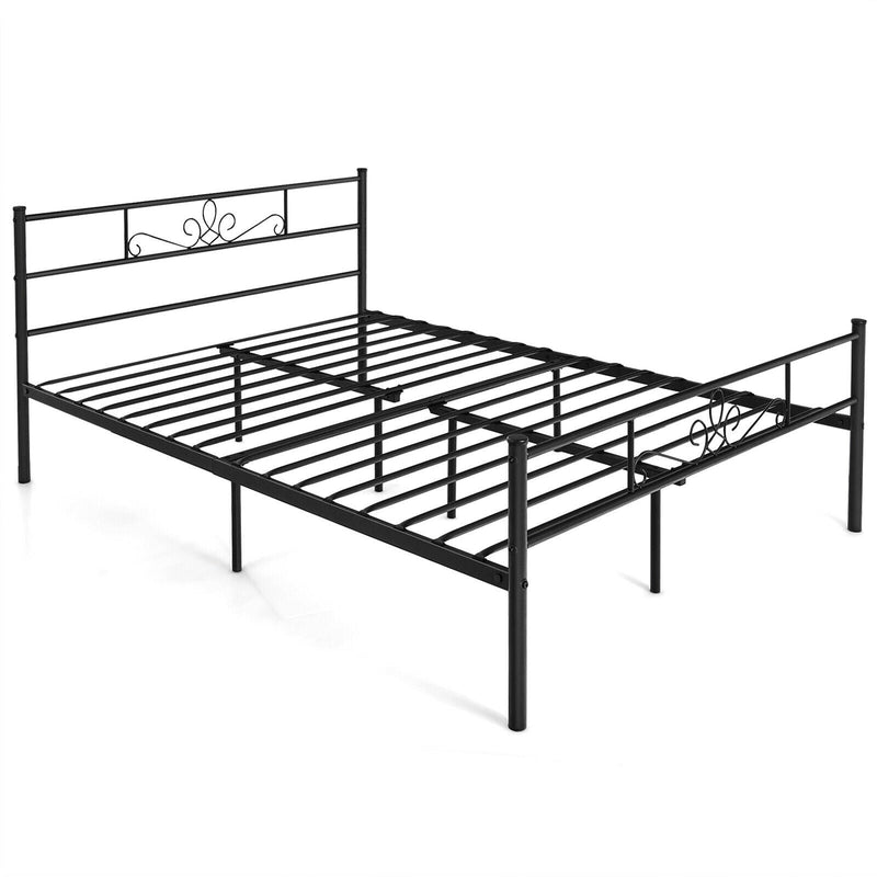 Twin/Full/Queen Size Metal Bed Frame with Headboard and Footboard-Queen Size - Relaxacare