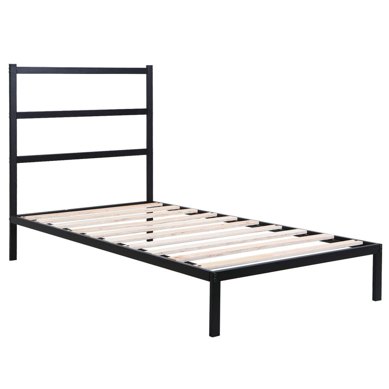Twin/Full/Queen Size Metal Bed Platform Frame with Headboard-Twin Size - Relaxacare