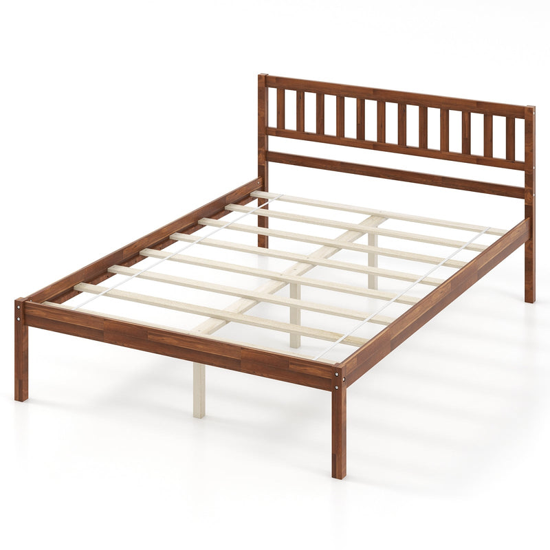 Twin/Full/Queen Size Wood Bed Frame with Headboard and Slat Support-Full Size - Relaxacare