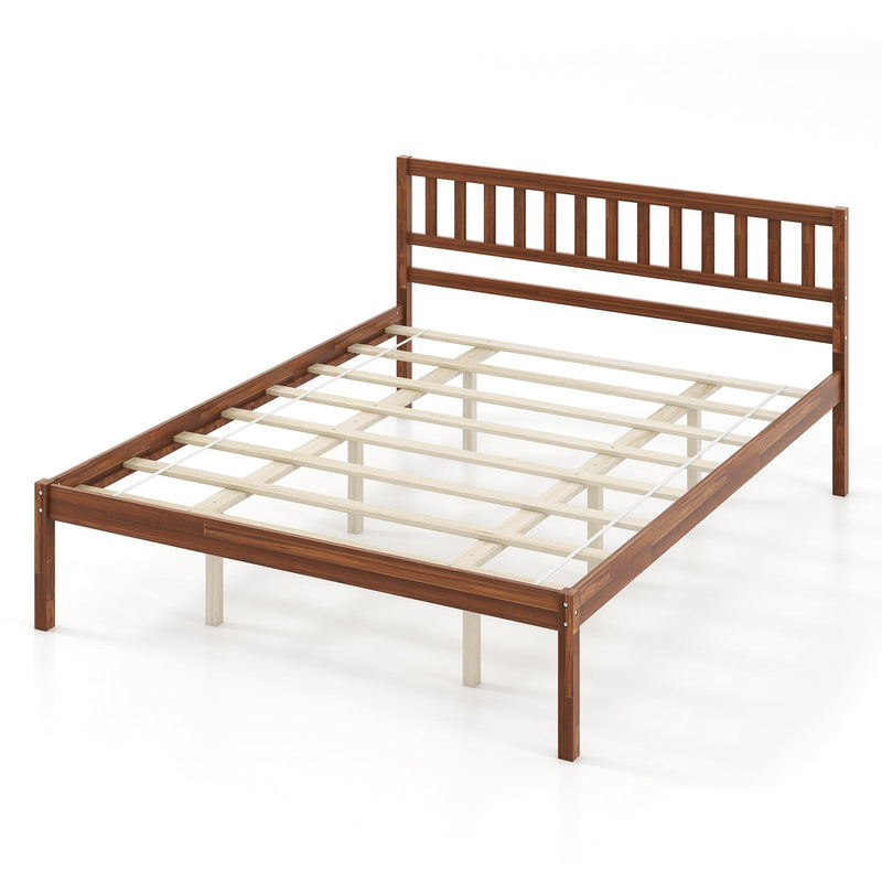 Twin/Full/Queen Size Wood Bed Frame with Headboard and Slat Support-Queen Size - Relaxacare