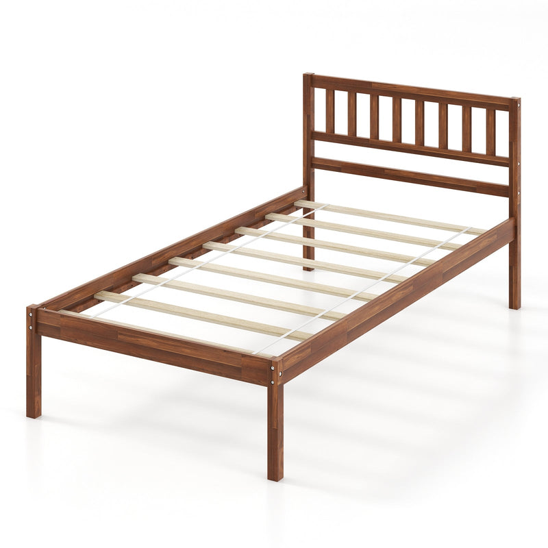 Twin/Full/Queen Size Wood Bed Frame with Headboard and Slat Support-Twin Size - Relaxacare