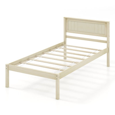 Twin/Full/Queen Size Wooden Bed Frame with Headboard and Slat Support-Twin Size - Relaxacare