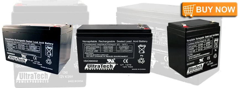 Ultratech 1270 - (High-Capacity) 12vdc/7ah Sealed Lead-Acid Alarm Battery - from Canada to Canada. - Relaxacare