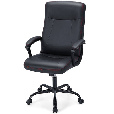 Upholstered Executive Computer Desk Chair with Ergonomic High Back-Black - Relaxacare
