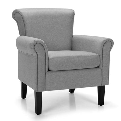 Upholstered Fabric Accent Chair with Adjustable Foot Pads-Light Gray - Relaxacare