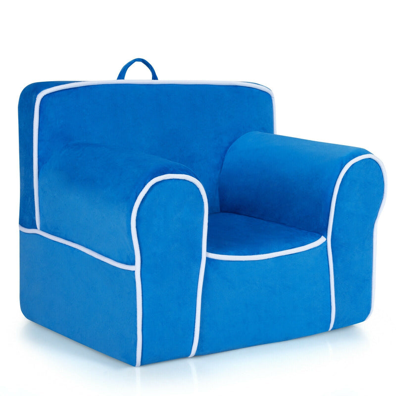 Upholstered Kids Sofa with Velvet Fabric and High-Quality Sponge - Relaxacare