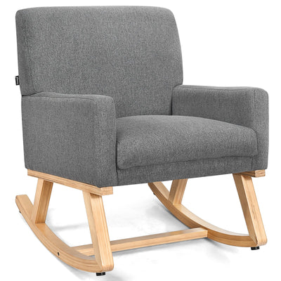 Upholstered Rocking Chair with and Solid Wood Base - Relaxacare