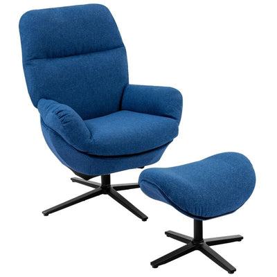 Upholstered Swivel Lounge Chair with Ottoman and Rocking Footstool - Relaxacare