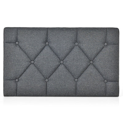 Upholstered Wall Mounted Headboard with Tufted Button Linen Fabric - Relaxacare