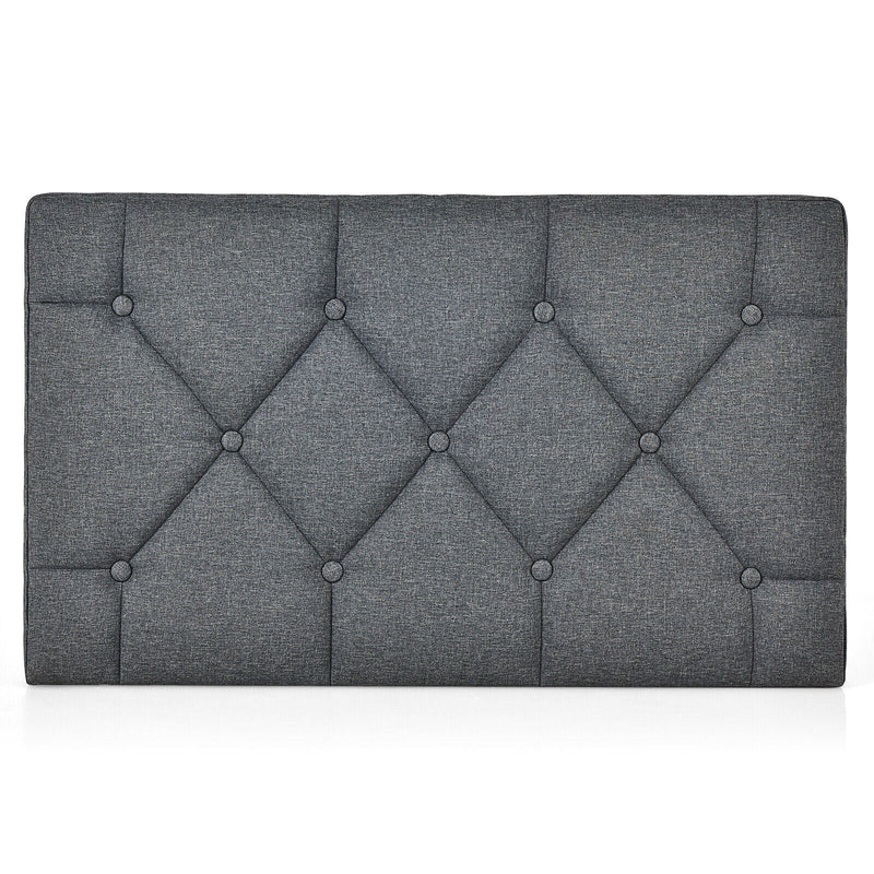 Upholstered Wall Mounted Headboard with Tufted Button Linen Fabric - Relaxacare