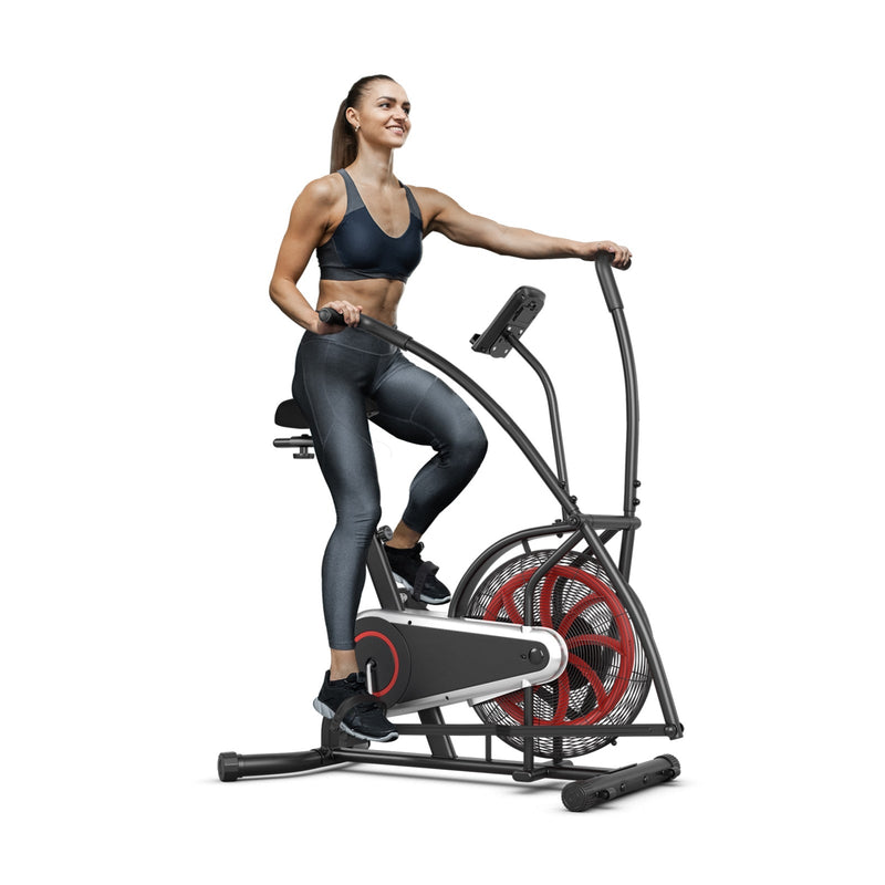 Upright Air Bike Fan Exercise Bike with Display Unlimite Resistance an