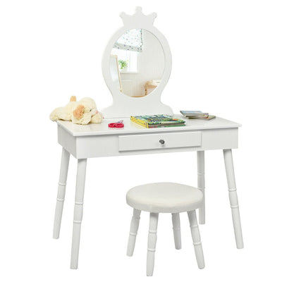 Vanity Makeup Table & Chair Set Make Up Stool-White - Relaxacare