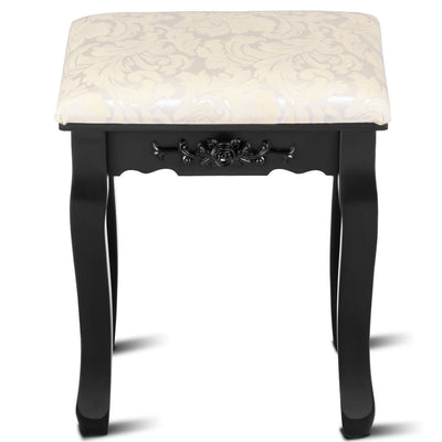 Vanity Stool Makeup Bench Dressing Stool-Black - Relaxacare