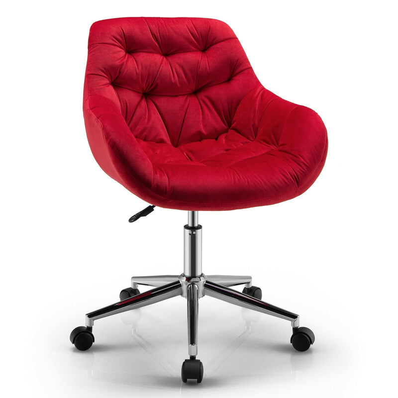 Velvet Leisure Armchair with Rolling Casters-Red - Relaxacare
