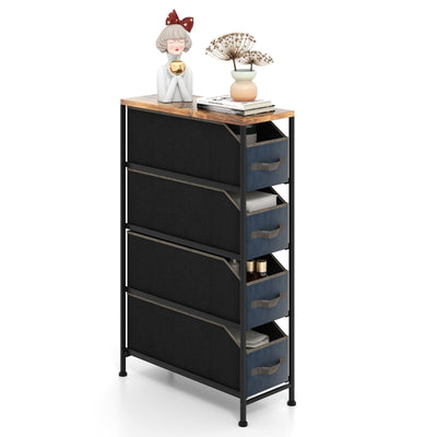 Vertical Narrow Dresser with 4 Removable Fabric Drawers - Relaxacare