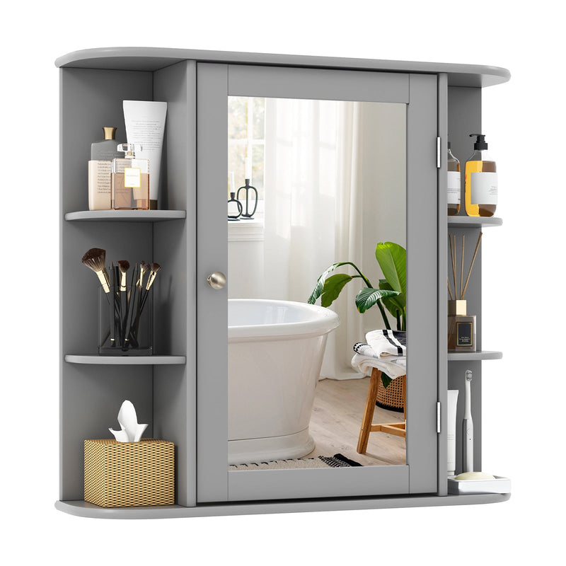 Wall-Mounted Bathroom Mirror Cabinet with Storage Shelves - Relaxacare