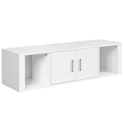 Wall Mounted Floating 2 Door Desk Hutch Storage Shelves - Relaxacare