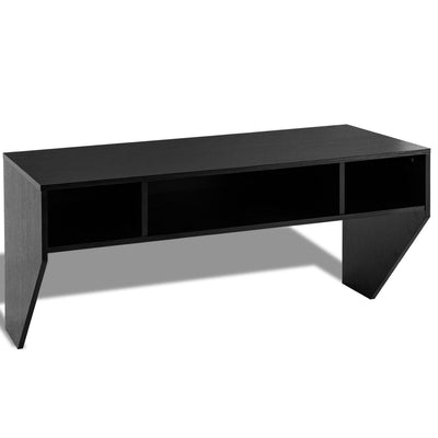 Wall Mounted Floating Sturdy Computer Table with Storage Shelf-Black - Relaxacare