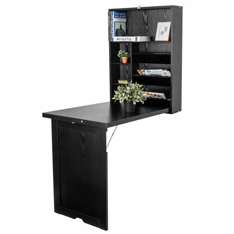 Wall-Mounted Fold-Out Convertible Floating Desk Space Saver - Relaxacare